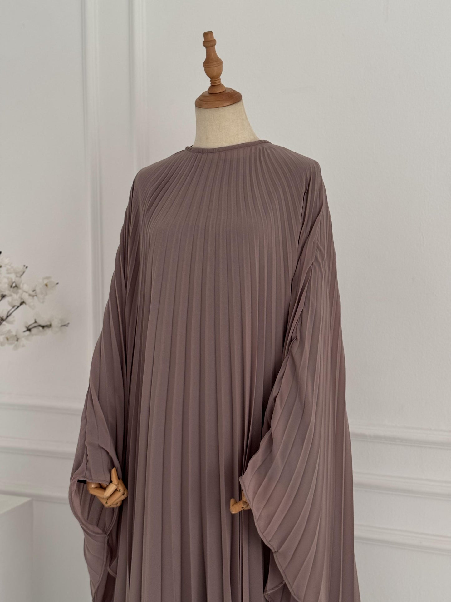 Pleated Chiffon Clouch Cape
