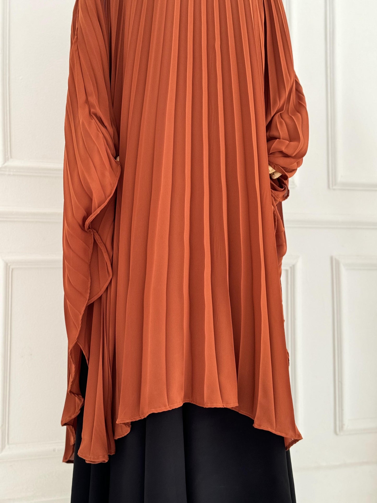 Pleated Chiffon Clouch Cape