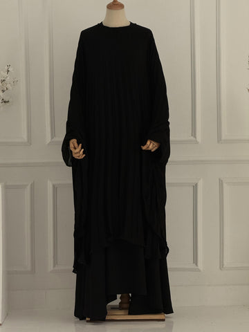 Pleated Chiffon Clouch Cape