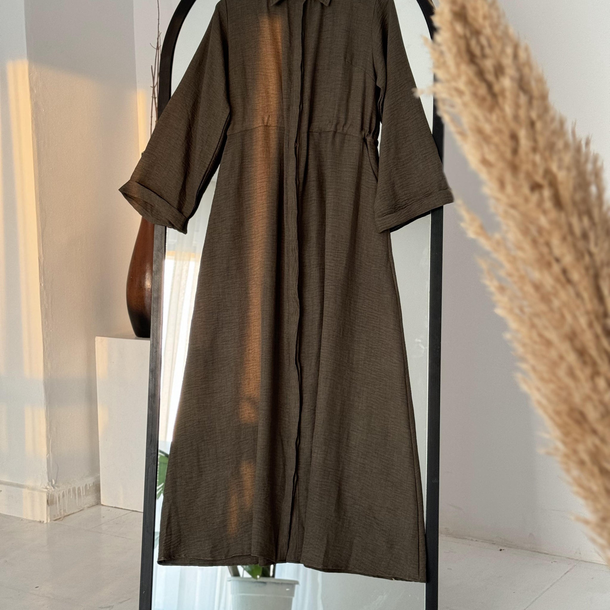 Quds Olive Shirt Dress