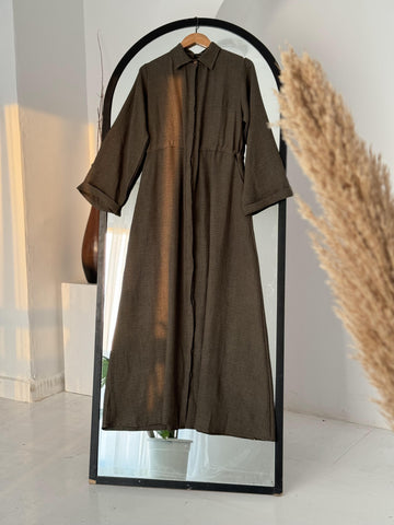 Quds Olive Shirt Dress