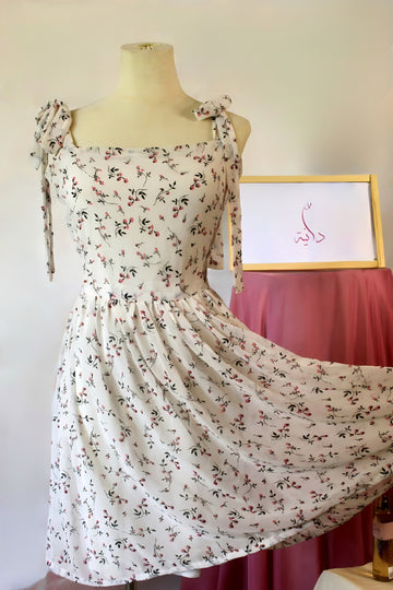 Floral Dress With Tied Bow