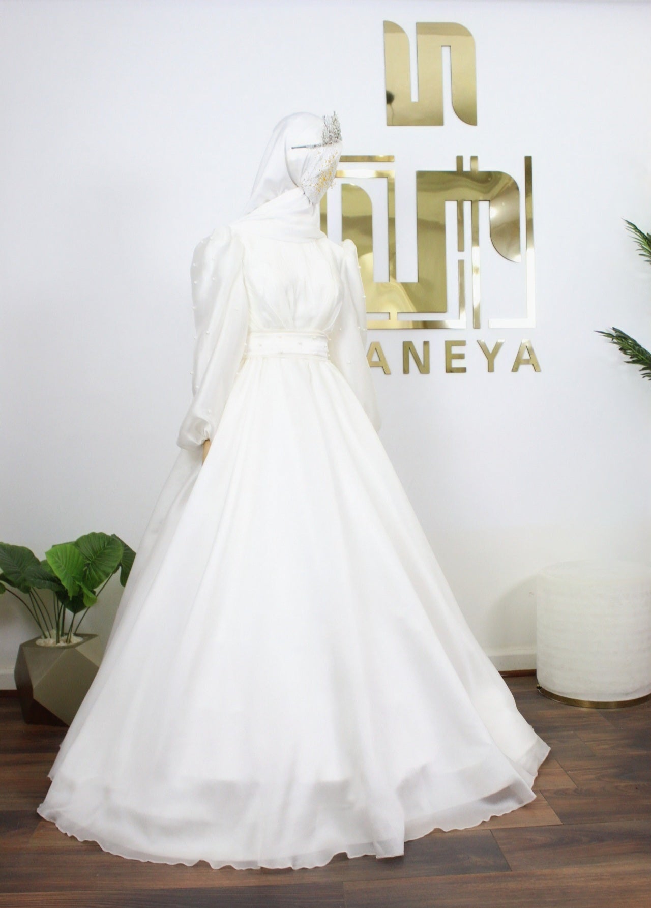 Organza Wedding Dress With Pearls