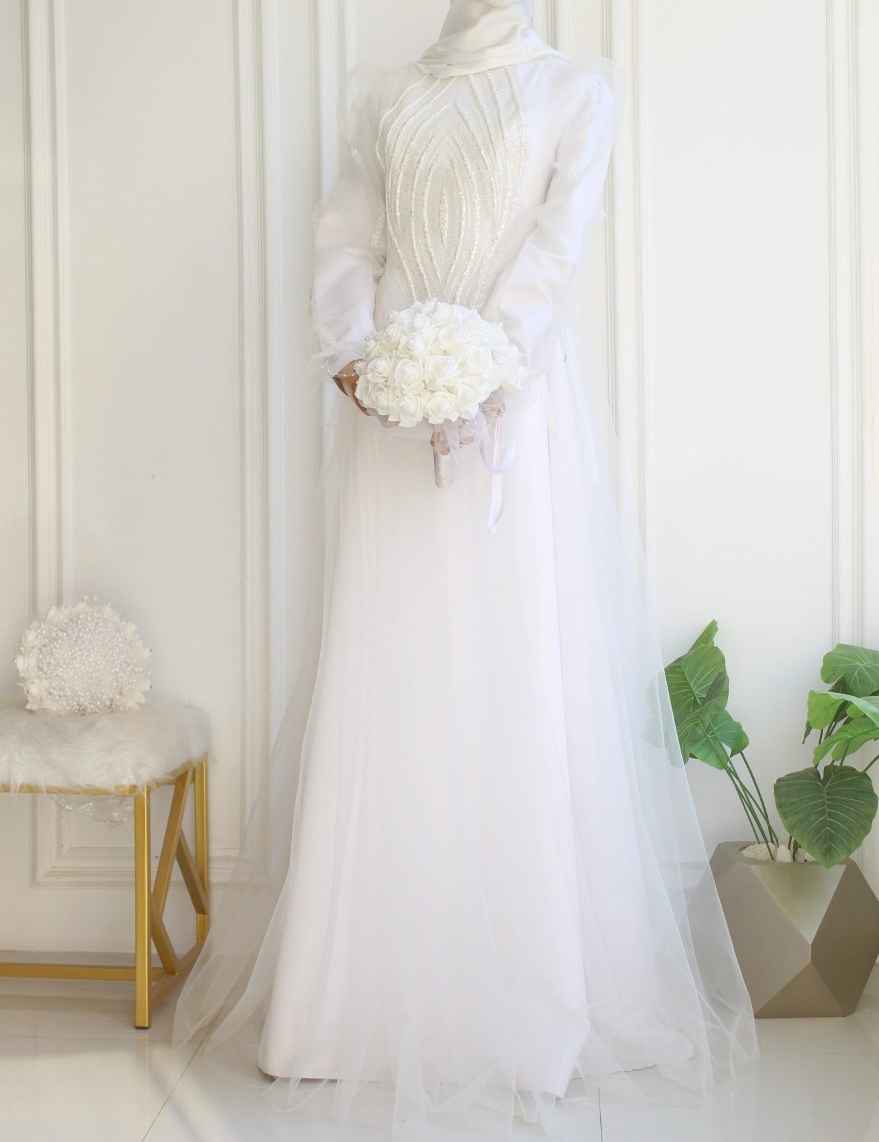 Tulle Dress Cape With Handmade Details