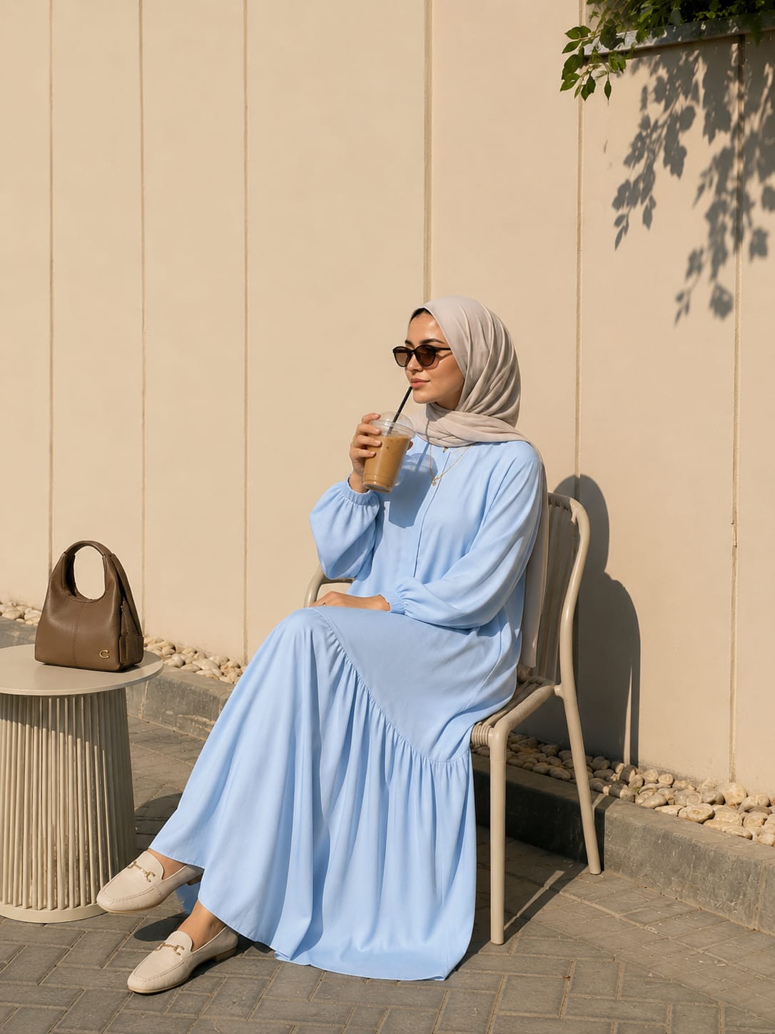 Riqqah (Baby blue Linen)